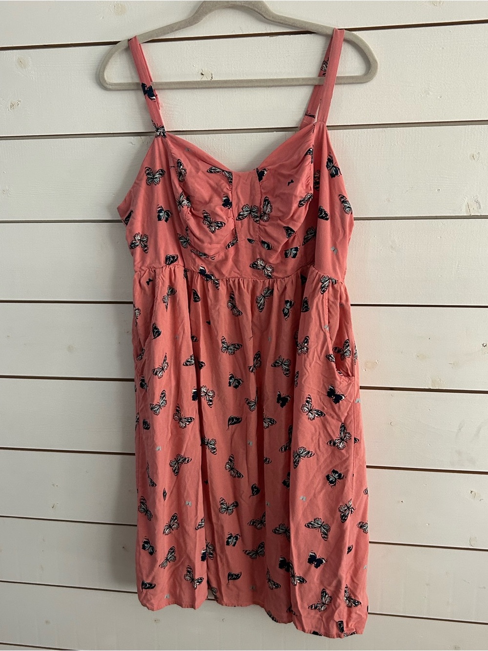 torrid Coral Pink Butterfly Print Mini Dress